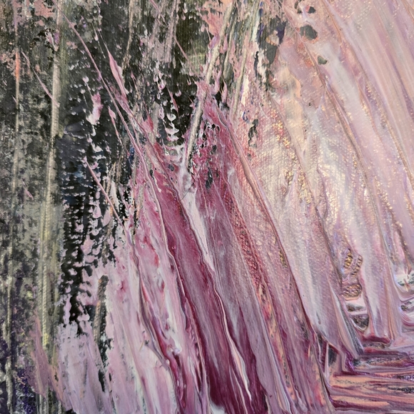 HANDCRAFTED Abstract Painting HANDPAINTED Wall Art Decor Pink Gray Purple Blue - Picture 13 of 17